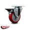 Service Caster 4'' Red Poly Wheel Swivel Top Plate Caster Posi Brake SCC-20S414-PPUB-RED-PLB - alternate 2